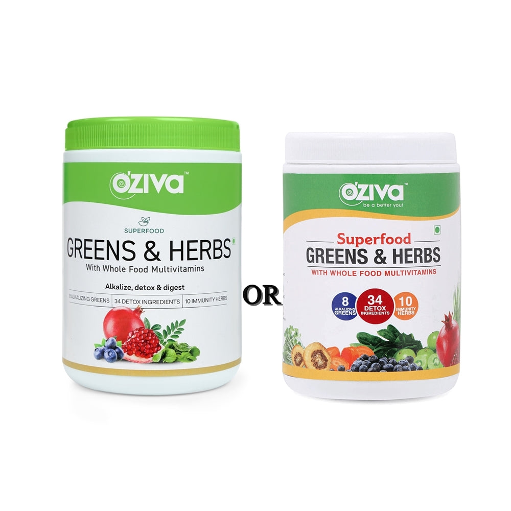OZiva Superfood Greens & Herbs With Whole Food - 250 gms