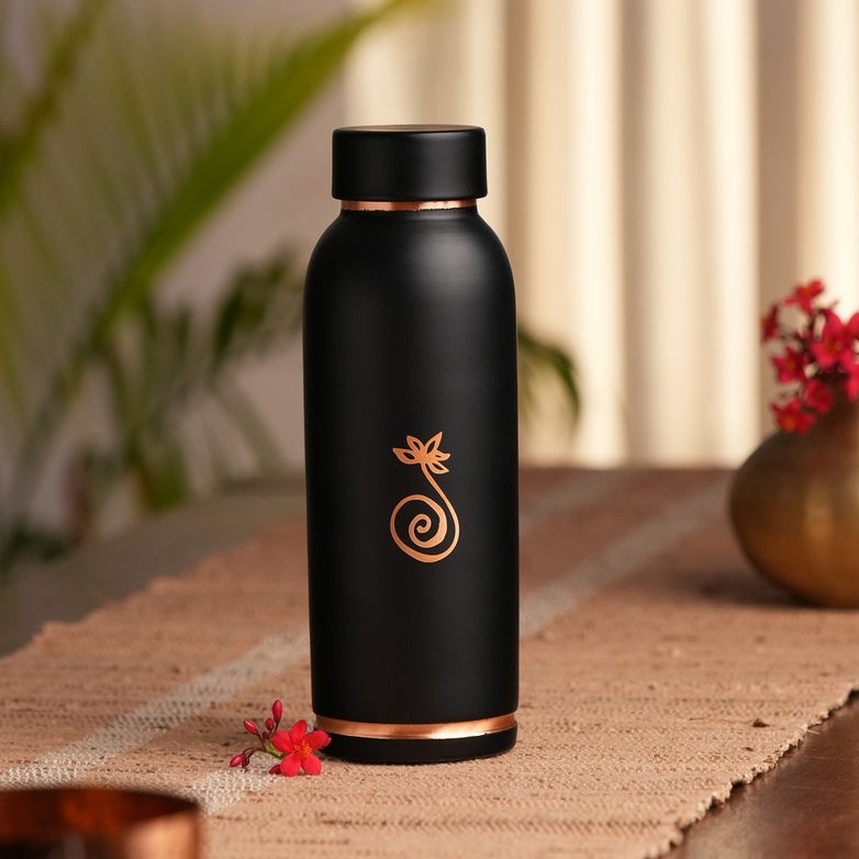 Isha Life Compact Copper Water Bottle (Coated) – 700 ml