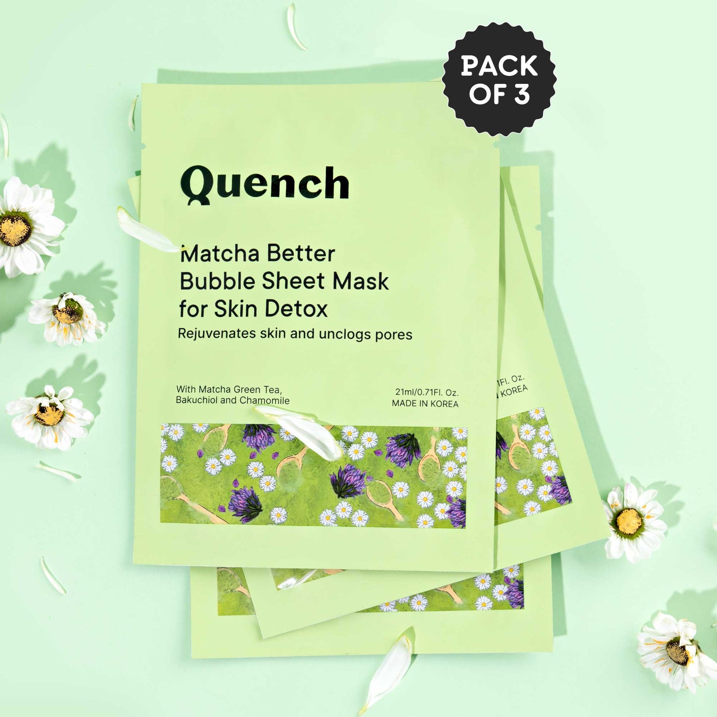 Quench Bubble Sheet Mask - 63 ml (Pack of 3)