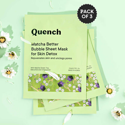 Quench Bubble Sheet Mask - 63 ml (Pack of 3)