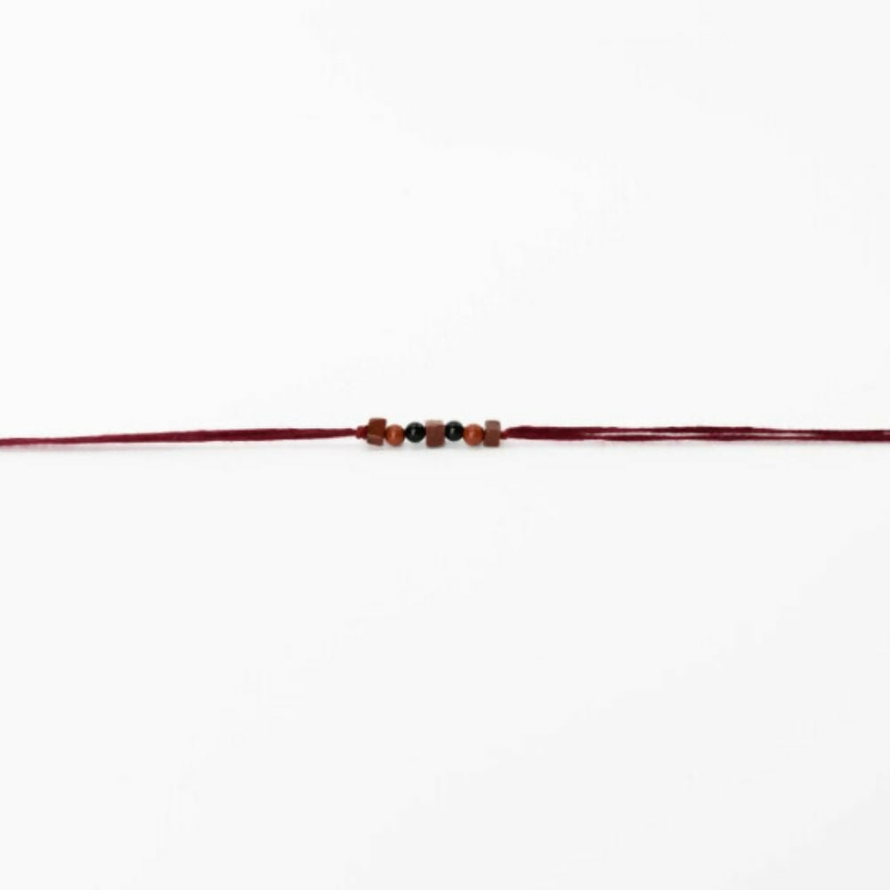 Indianvibez Bodh Grounded Resilience Real Crystal Stone Rakhi With Authenticity Certificate