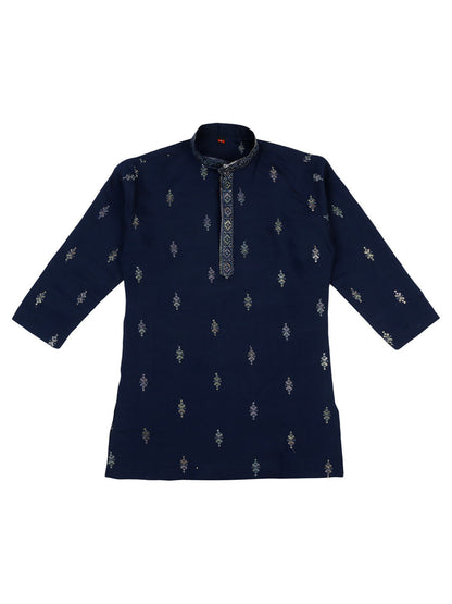 Joban Fashion Kids Island Traditional Ethnic Wear with Silk Sequence Embroidery Kurta and Pyjama Set - Blue