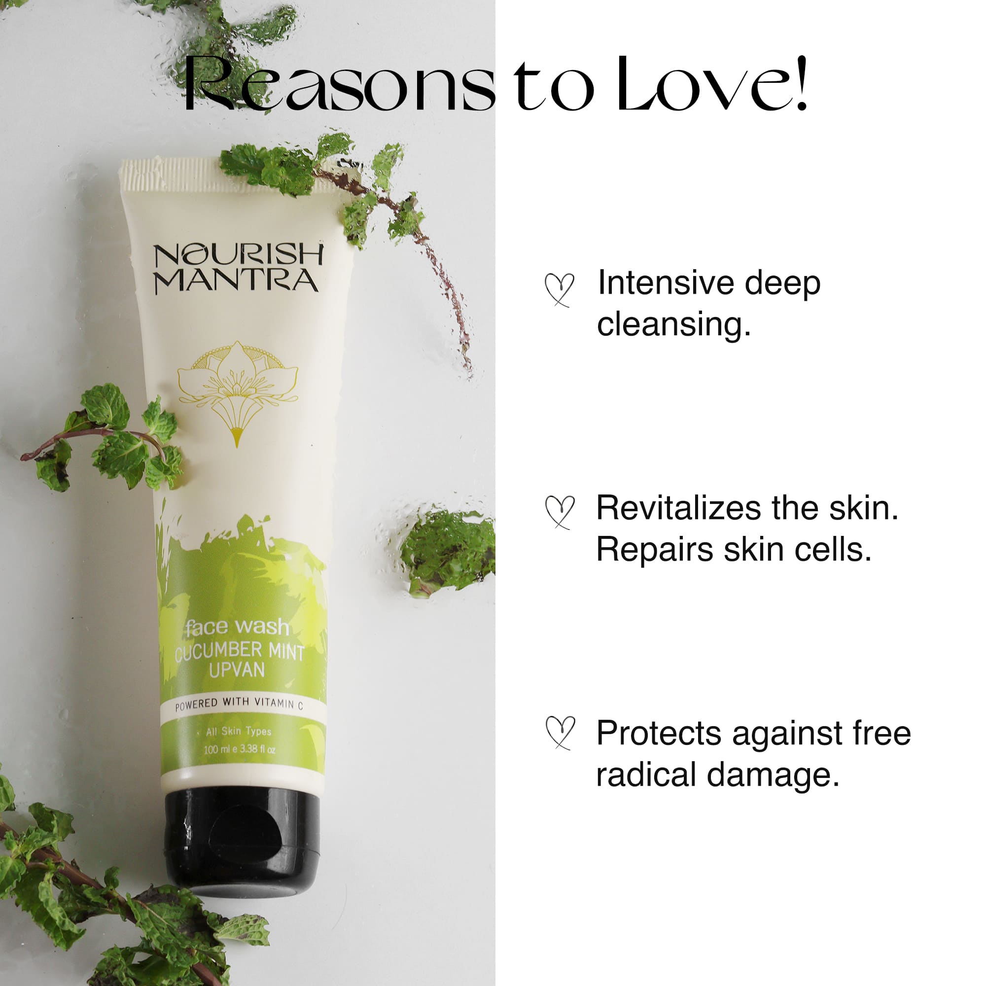 Nourish Mantra Cucumber Mint Upvan Face Wash - 100 ml