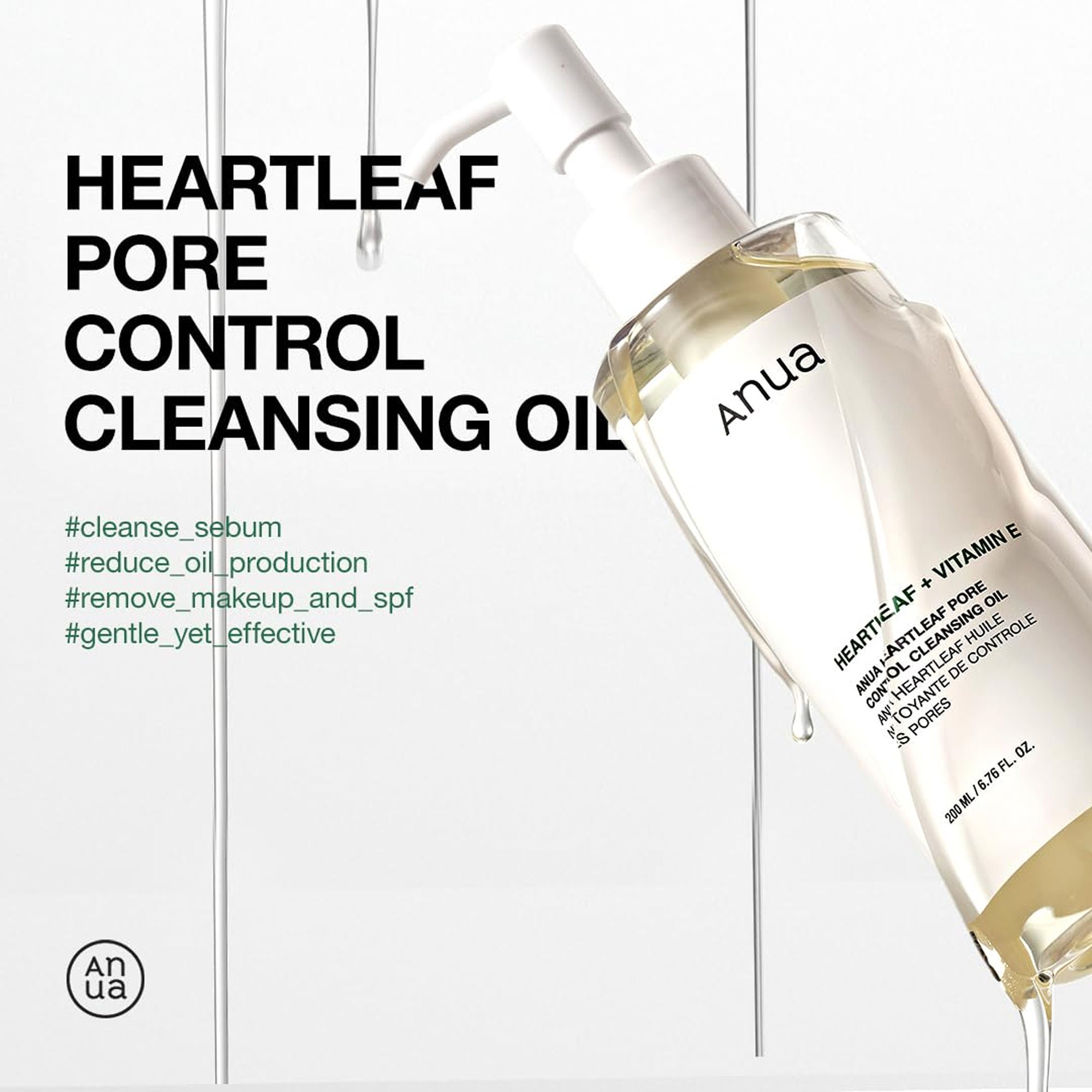Anua Heartleaf Pore Control Cleansing Oil Removes Makeup - 200 ml