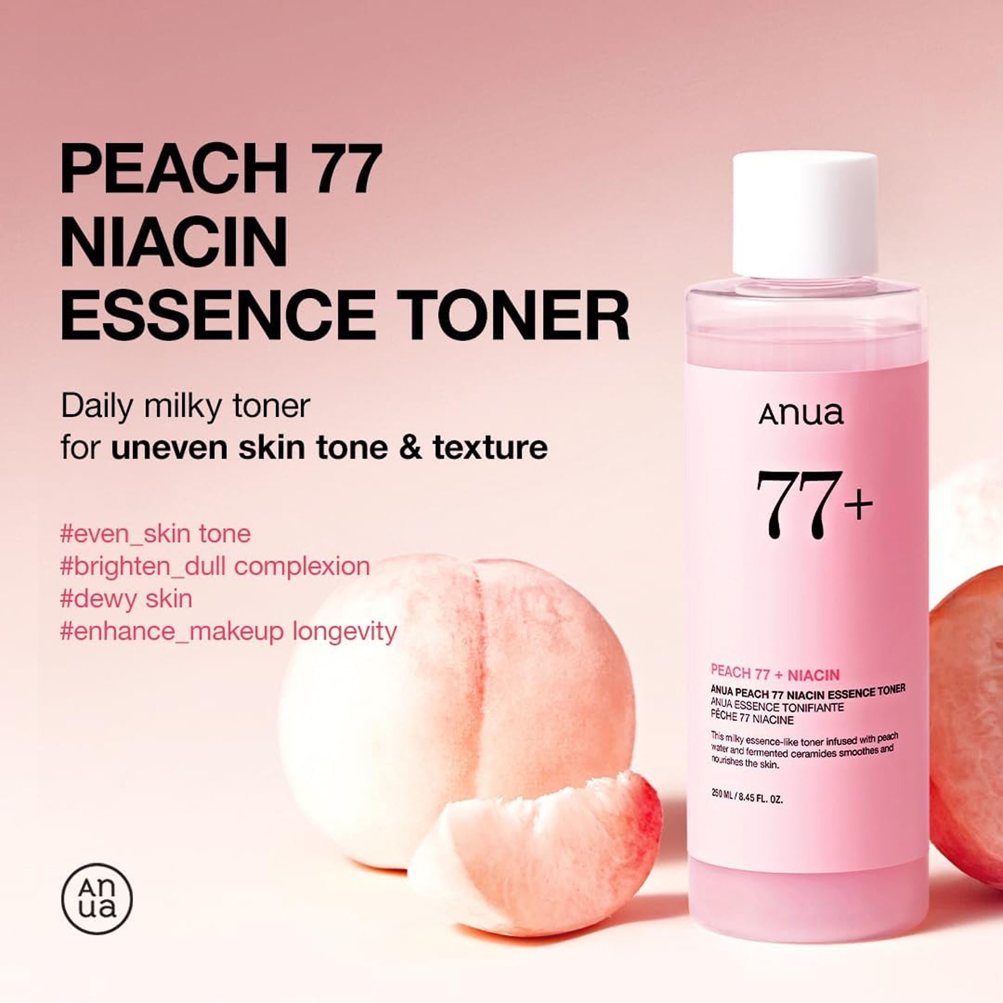 Anua Peach 77 Niacin Essence Toner with 2% Niacinamide - 250 ml