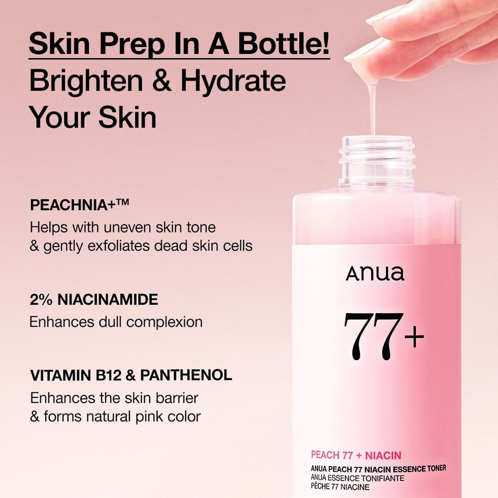 Anua Peach 77 Niacin Essence Toner with 2% Niacinamide - 250 ml