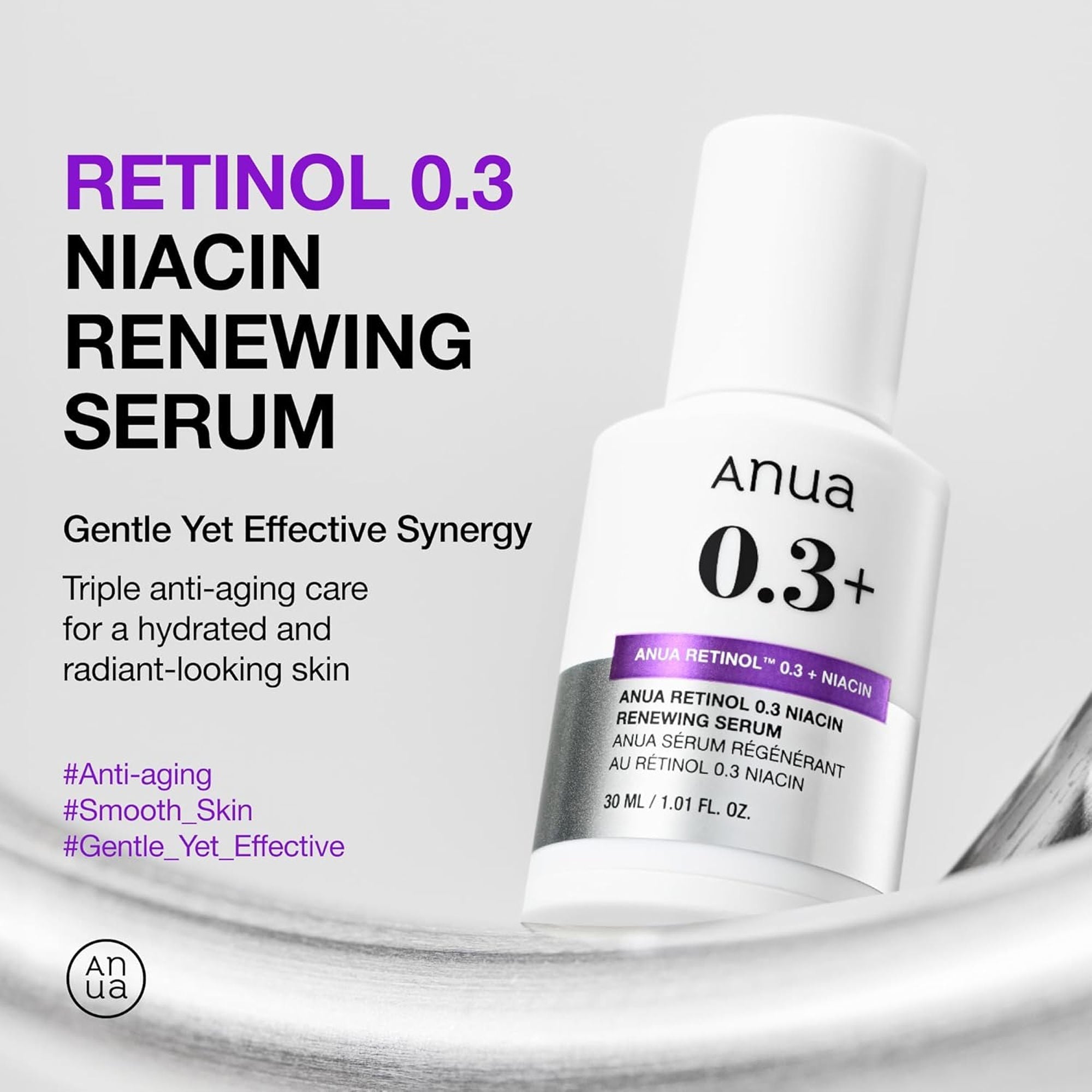 Anua Retinol 0.3 Niacin Renewing Serum, Anti-Aging Serum - 30 ml