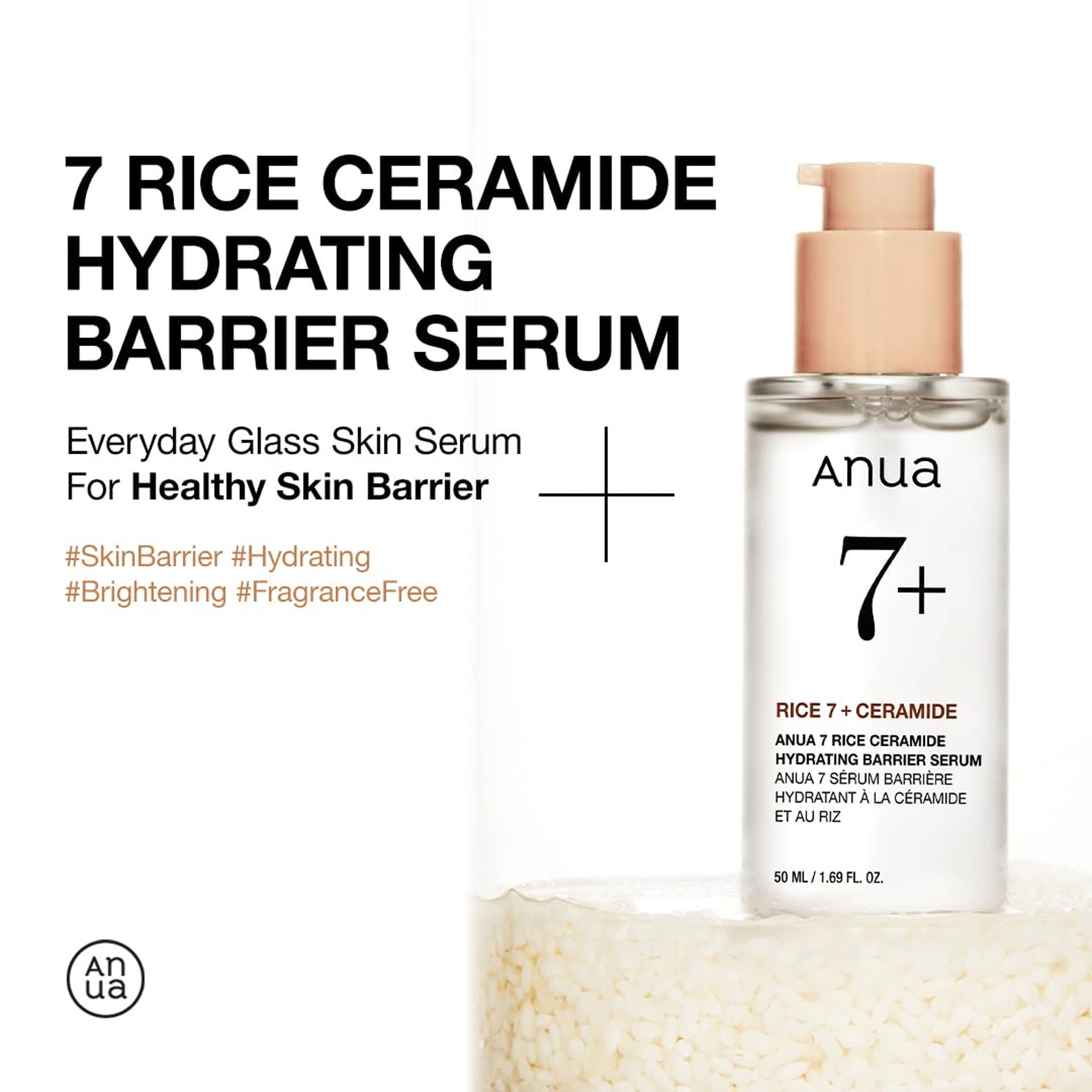 Anua 7 + Rice Ceramide Hydrating Barrier Serum - 50 ml
