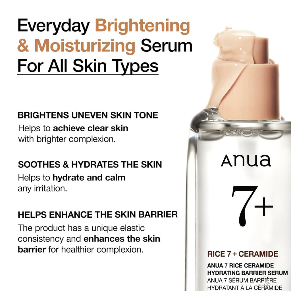 Anua 7 + Rice Ceramide Hydrating Barrier Serum - 50 ml