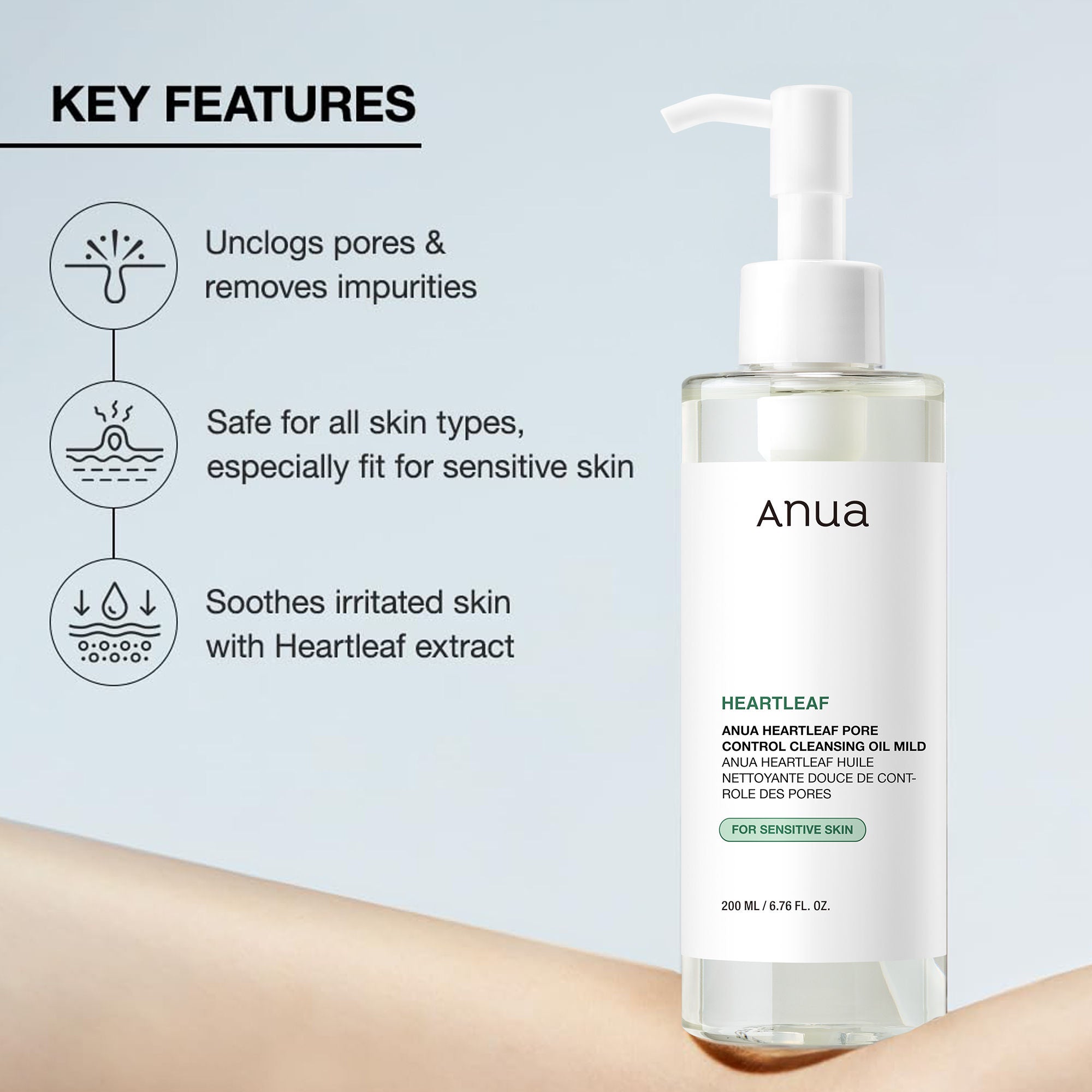 Anua Heartleaf Pore Control Cleansing Oil Mild For Sensitive Skin - 200 ml