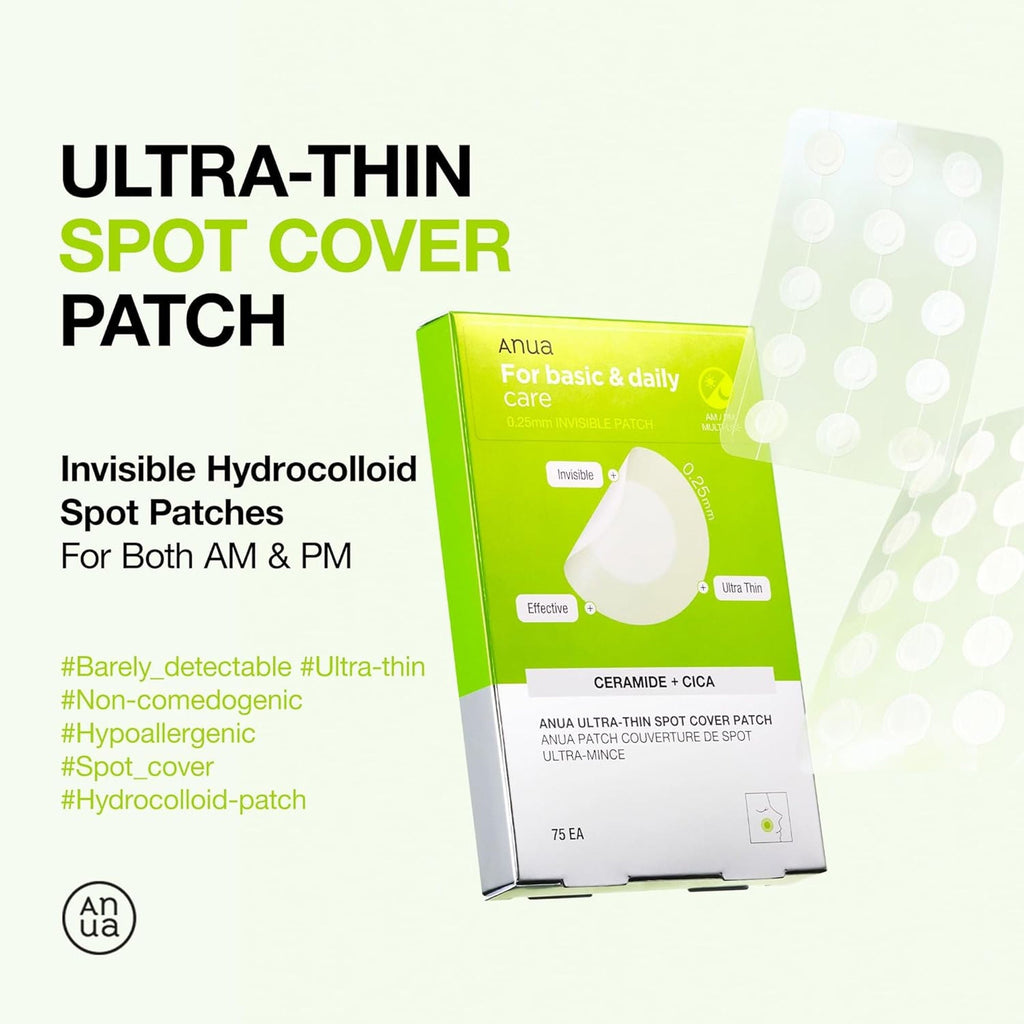 Anua Ultra-Thin Spot Cover Patch Invisible Hydrocolloid Acne Patches - 75 patches