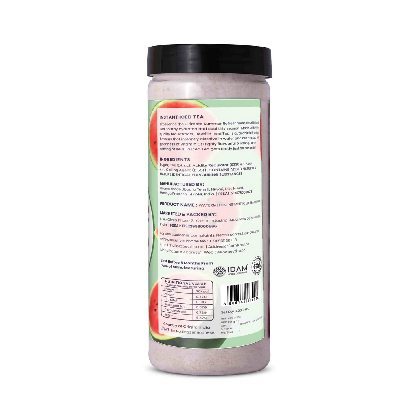 Bevzilla Watermelon Instant Iced Tea Mix