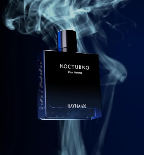 RAYHAAN Nocturno Pour Homme Eau de Parfum for Men Long Lasting Luxury Night Fragrance Elegant Black Blue Glass Bottle