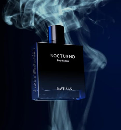 RAYHAAN Nocturno Pour Homme Eau de Parfum for Men Long Lasting Luxury Night Fragrance Elegant Black Blue Glass Bottle