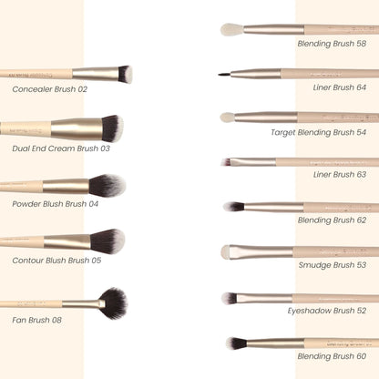 Milagro Beauty Arty Eyes & Face Makeup Brush Collection (Set Of 13 )