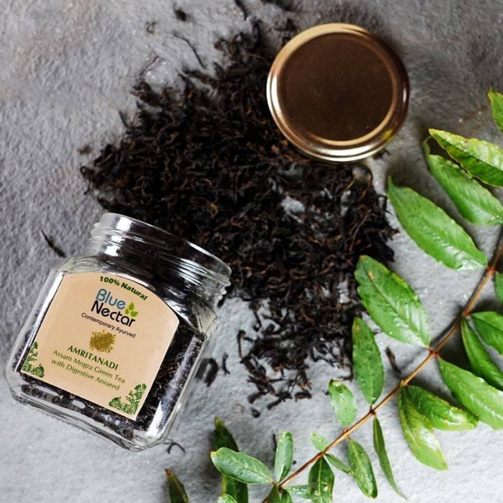 Blue Nectar Amritanadi Assam Mogra Green Tea with Digestive Aniseed