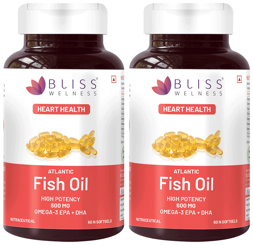 Bliss Welness Heart Health Arctic Fish Oil High Potency Omega-3 Softgel Capsule