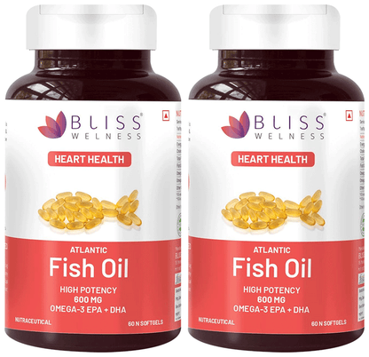 Bliss Welness Heart Health Arctic Fish Oil High Potency Omega-3 Softgel Capsule