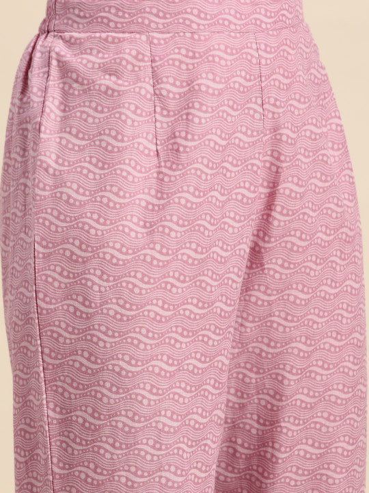 Anayna Ethnic Motifs Printed Pure Cotton Kurta with Trousers & With Dupatta