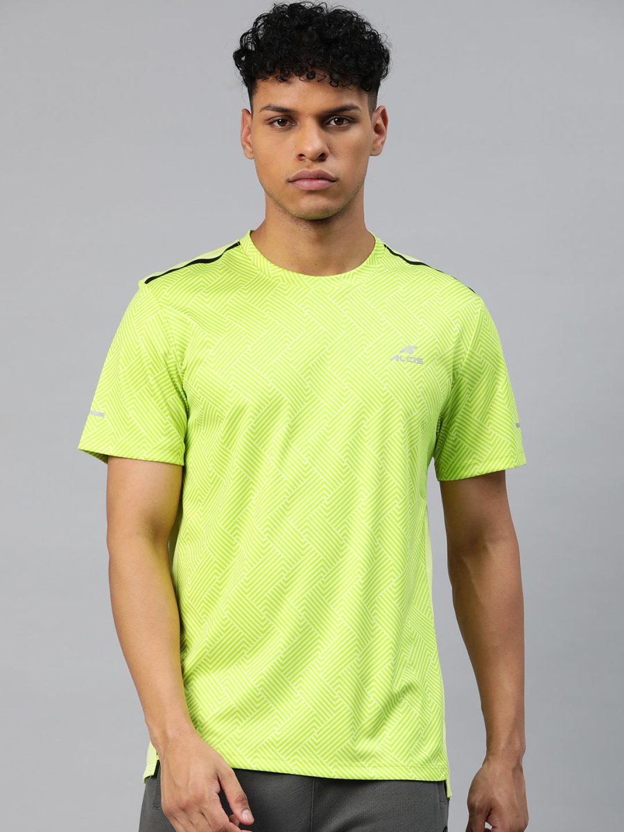 Alcis Men Printed Anti Static Slim Fit T-shirt