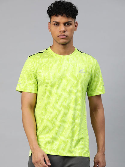 Alcis Men Printed Anti Static Slim Fit T-shirt