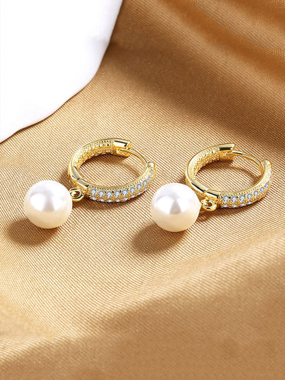 Yellow Chimes Gold-Polished Circular Hoop Earrings
