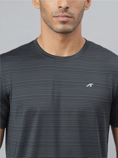 Alcis Striped Slim Fit Anti-Static T-Shirt