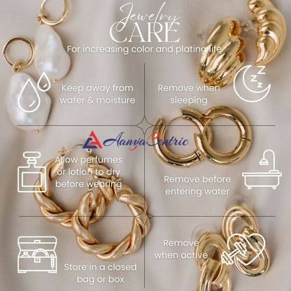 AanyaCentric Gold-Polished Mangalsutra Pendant Earring Set & Silver Plated Anklet