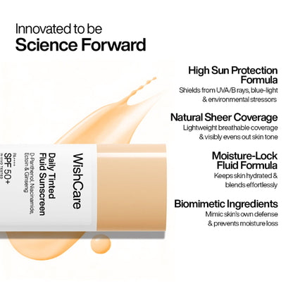 Wishcare Daily Fluid Tinted Sunscreen SPF50PA++++ - M201
