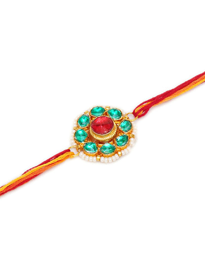 Designer kundan Rakhi - Ruby Raang