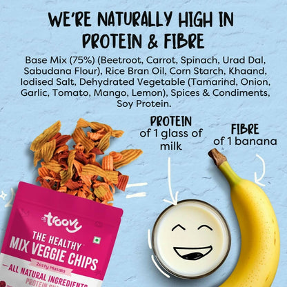 Troovy Healthy Masala Vegetable Chips Tasty & High Protein Snacks