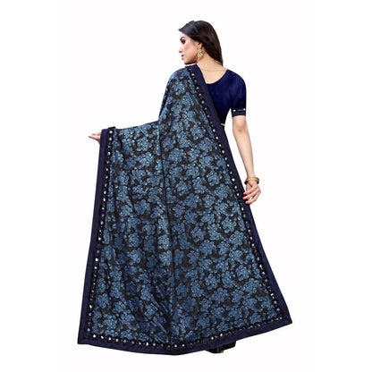 Vamika Blue Lycra Designer Saree (Niya Blue)