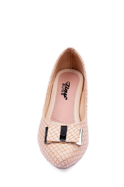Tiny Bugs Girls Party Wear Ballerinas - Rose Gold