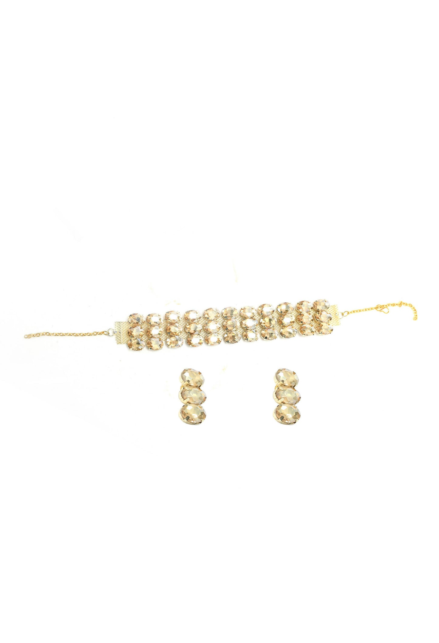 Mominos Fashion Johar Kamal Gold-Polished Finish Stone Choker For Women (Golden)