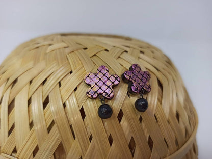 Terracotta Star Studs With Drops