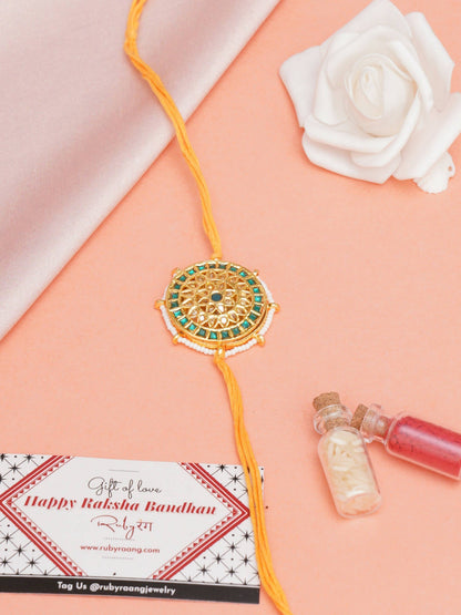 Designer kundan Rakhi - Ruby Raang