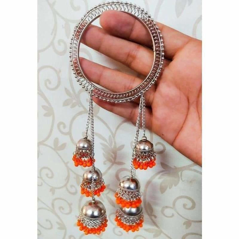 MS Fashion India Stylish Orange Pearls Hanging Bangles
