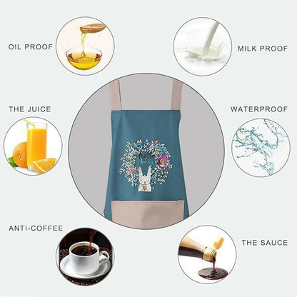Klimet Waterproof Kitchen Apron For Women-Assorted (pack of 2)