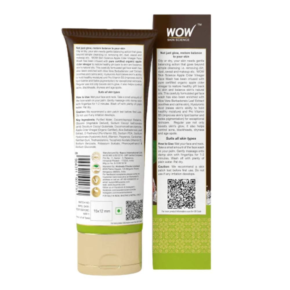 Wow Skin Science Apple Cider Vinegar Face Wash - 100 ml