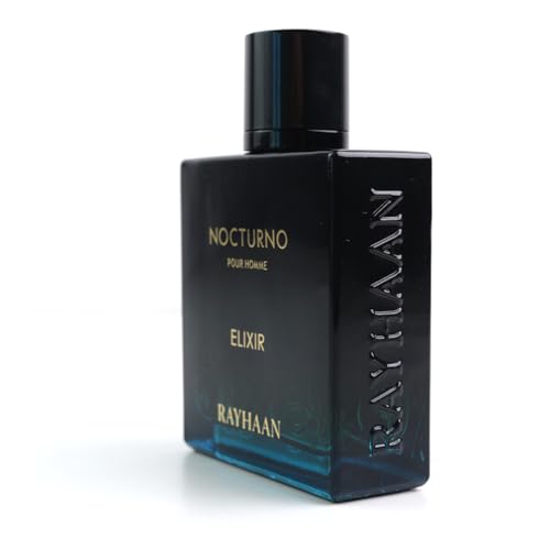 RAYHAAN Nocturno Elixir Pour Homme Eau De Parfum, Woody Amber Scent, Extrait De Parfum, Spray, Long-Lasting