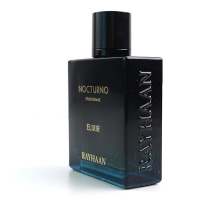 RAYHAAN Nocturno Elixir Pour Homme Eau De Parfum, Woody Amber Scent, Extrait De Parfum, Spray, Long-Lasting