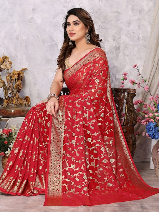 Fabmora Ethnic Motifs Printed Saree