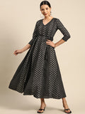 Anayna Ethnic Motifs Printed A-Line Maxi Dress