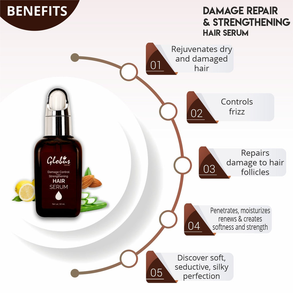 Globus Naturals Damage Control & Strengthening Hair Serum - 50 ml