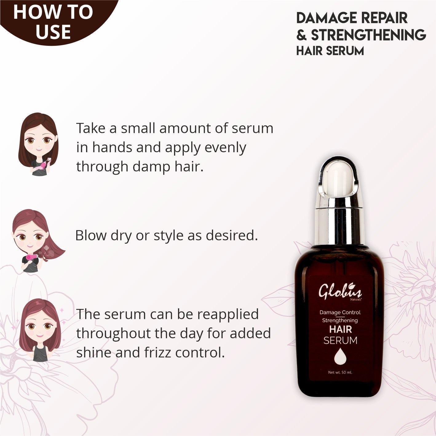 Globus Naturals Damage Control & Strengthening Hair Serum - 50 ml