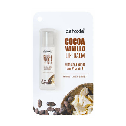 Detoxie Lip Balms Cocoa Vanilla With Vitamin E Shea Butter & Liquorice