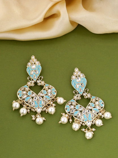 Shoshaa Turquoise Blue Contemporary Drop Earrings For Women
