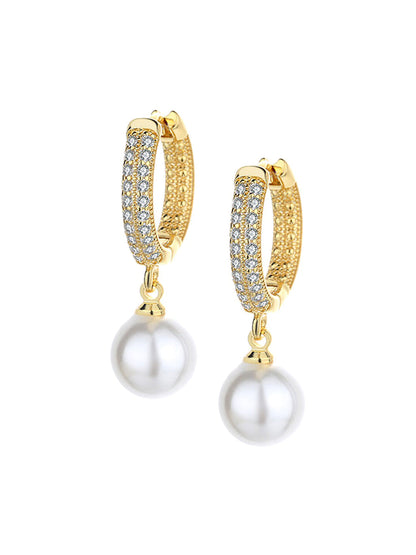 Yellow Chimes Gold-Polished Circular Hoop Earrings