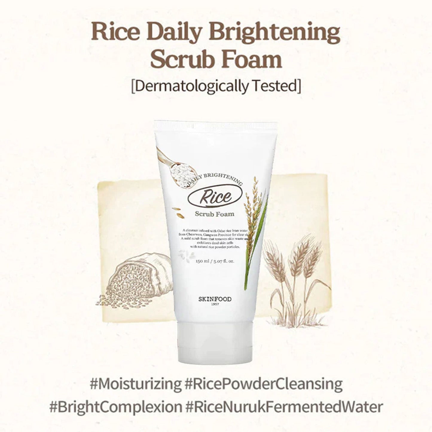 Skinfood Rice Daily Brightening Scrub Foam