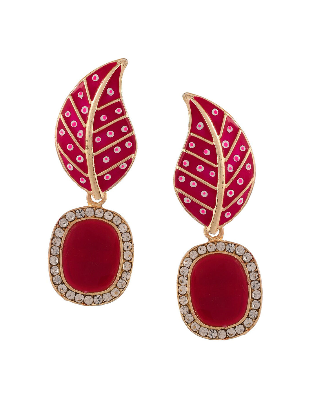 Shoshaa Set of 2 Gold-Polished Handcrafted Contemporary Drop Earrings